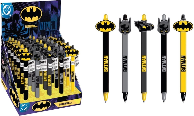 Penna cancellabile Batman con topper 3D 11 cm