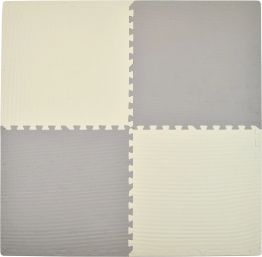 Humbi tappeto puzzle in schiuma crema-grigio 62 × 62 × 1 cm 4 pz