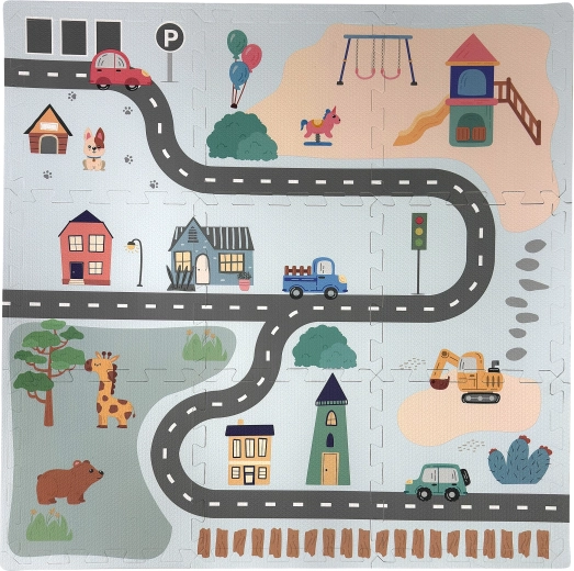 Tappetino puzzle educativo in schiuma Humbi Città – 9 pezzi
