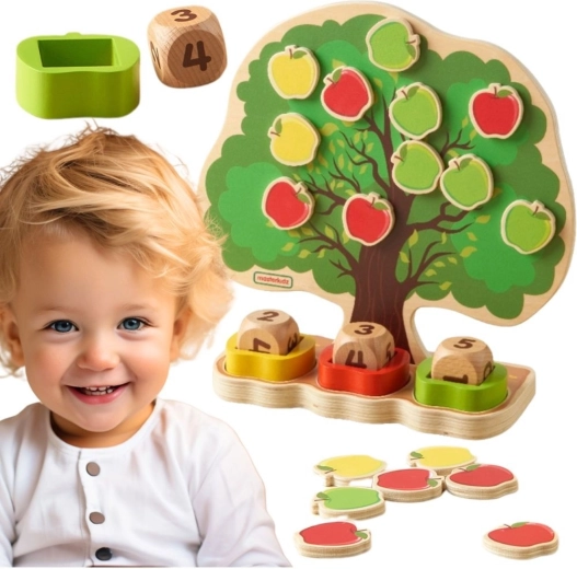 Masterkidz albero di mele in legno per imparare a contare