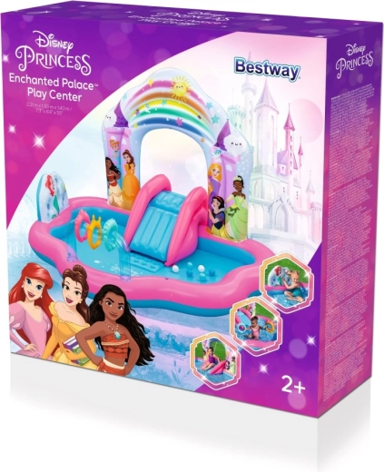 Centro giochi gonfiabile Disney Princess con scivolo e doccetta