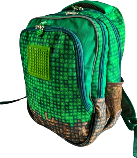 Zaino scolastico junior Pixie Crew verde Mine&Craft 100 pixel