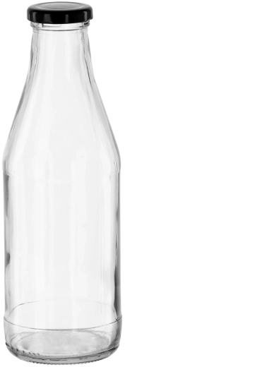 Bottiglia in vetro per succo da 1 l con tappo a vite in metallo da 50 mm
