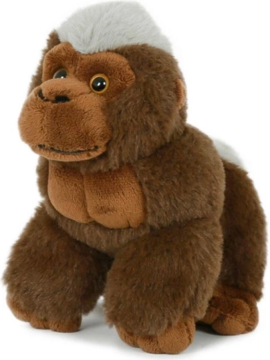 Gorilla marrone di peluche seduta 14 × 17 cm
