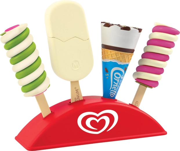Espositore rosso come in una vera gelateria
