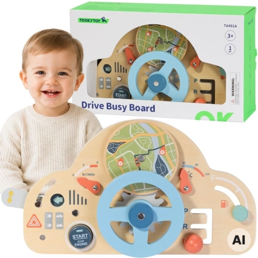 Tooky toy volante educativo in legno per bambini 3+
