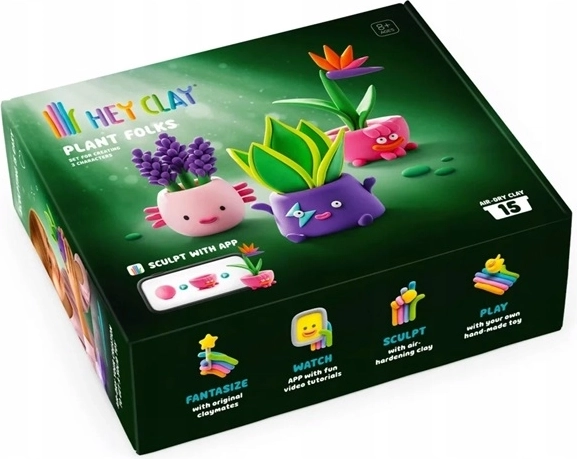 TMT HeyClay pasta modellabile creativa per bambini Zielona ekipa (Squadra verde) – confezione promozionale 15 pz