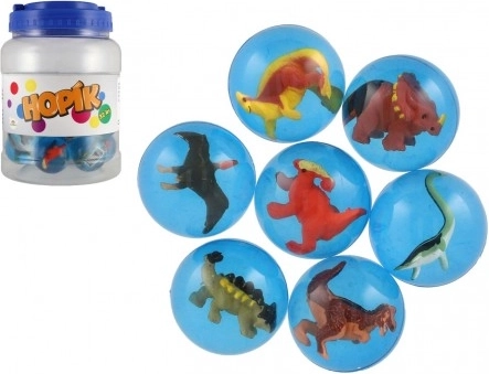 pallina rimbalzante con dinosauro 4 cm – assortimento di specie