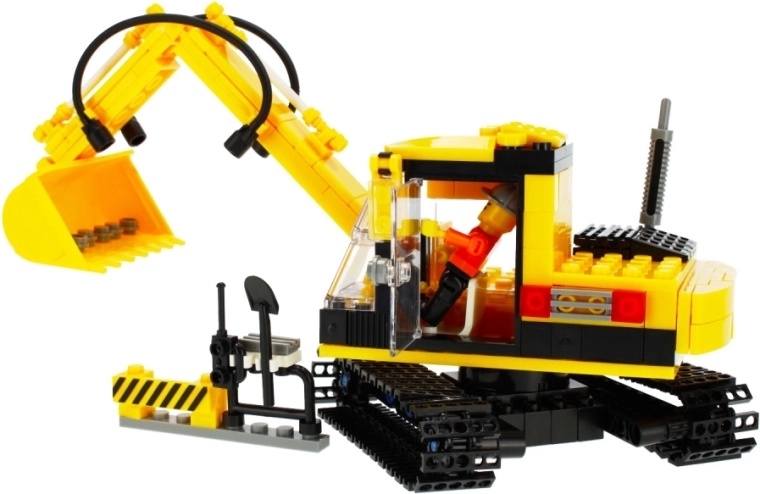 Escavatore cingolato con parti mobili