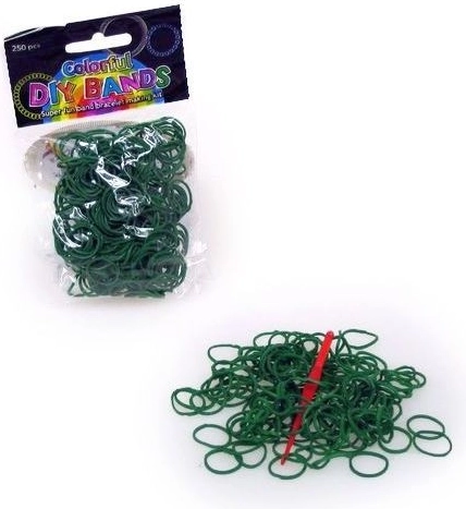 Set di elastici per intrecciare gioielli verde scuro 250 pz