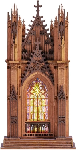 RoboTime Rolife puzzle 3D in legno cattedrale gotica Twin Tower con LED