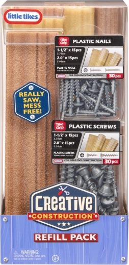 Set creativo di costruzioni: legno, chiodi e viti