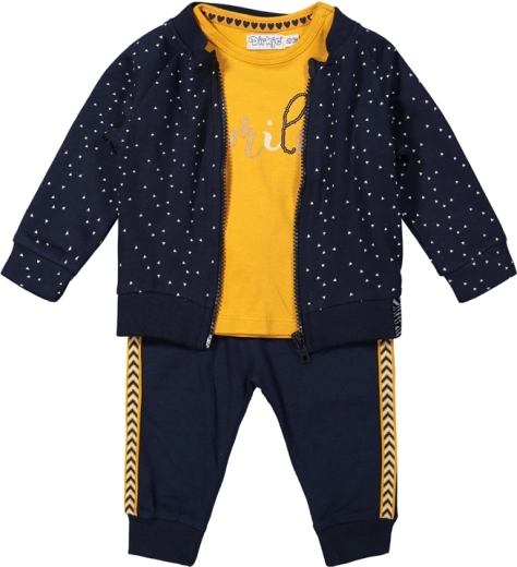 Dirkje set bambino 3 pezzi – felpa, t-shirt e pantaloni, blu