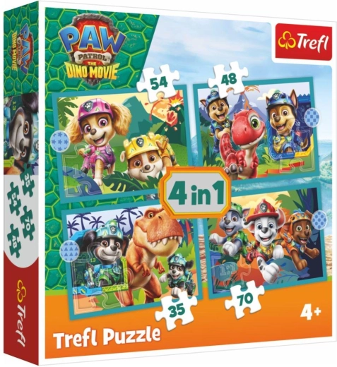 Puzzle 4 in 1 Paw Patrol (Tlapková patrola) Dino Movie – storie dall’isola dei dinosauri