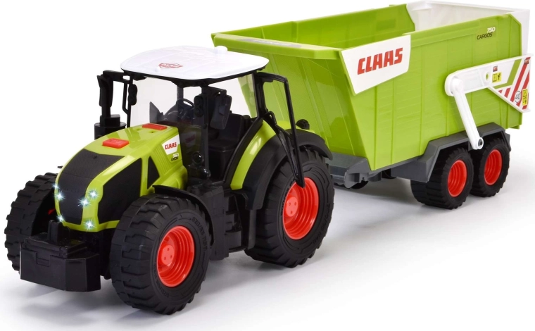 Trattore Claas realistico con rimorchio