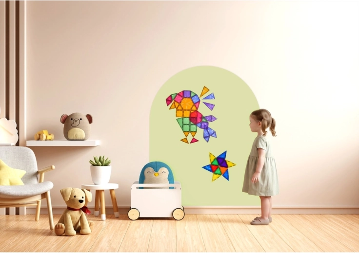 Pellicola magnetica da parete Cleverclixx Soft Olive 95 × 75 cm
