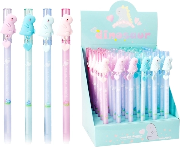 Penna gel cancellabile con dinosauro