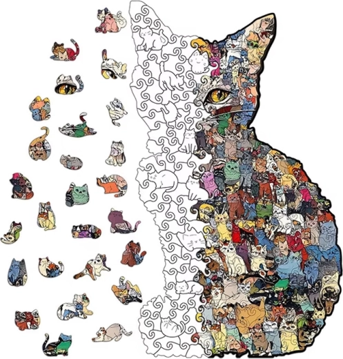 Silhouette di gatto ricca di dettagli (195 pezzi)