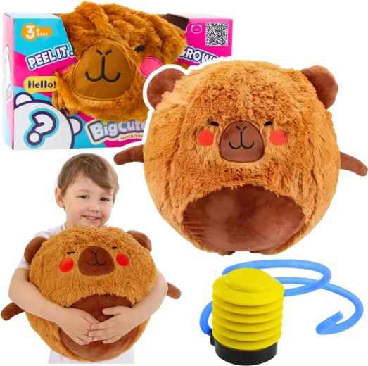 Palla saltellante in peluche capibara 50 cm con pompetta