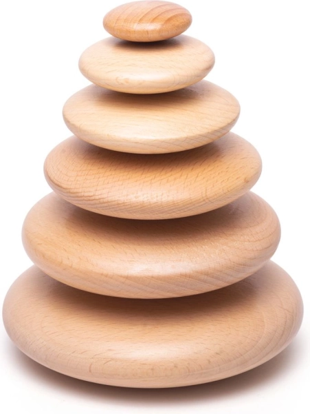 Gioco di equilibrio con ciottoli in legno BIGJIGS BABY