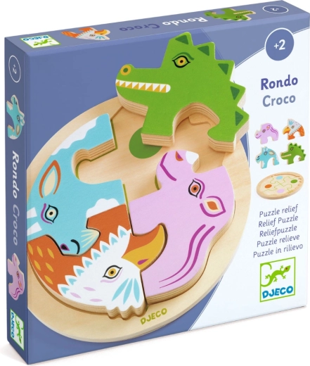 DJECO puzzle a incastro in legno Rondo Croco