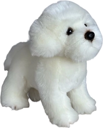 Cagnolino maltese di peluche in piedi, 30 cm