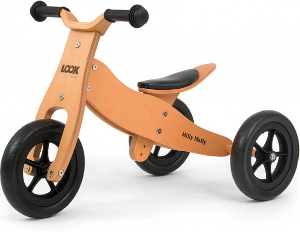 Bicicletta senza pedali in legno per bambini Milly Mally Look Natural