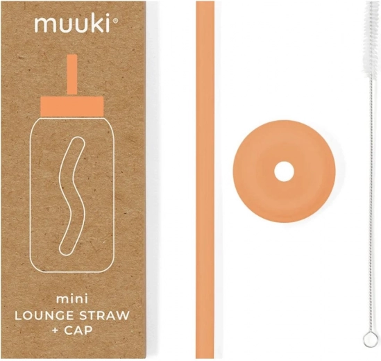 MUUKI Mini Lounge cannuccia e coperchio Tropical Papaya