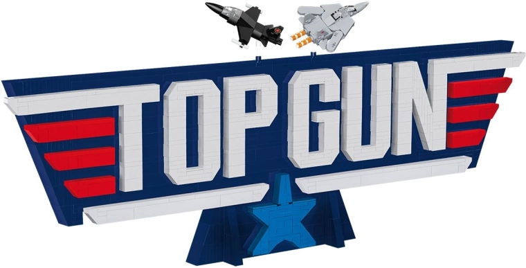 Iconico logo 3D Top Gun come decorazione da esposizione