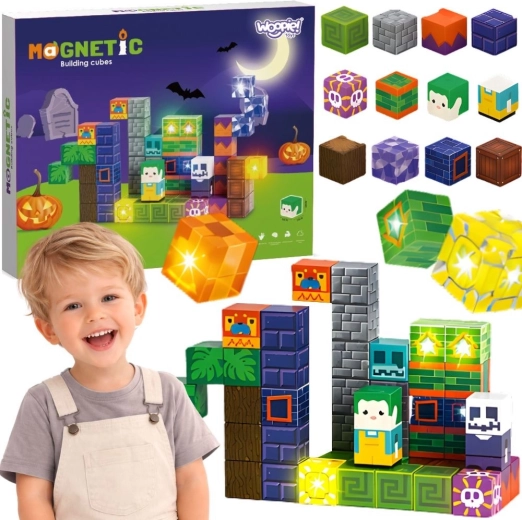 Woopie cubi magnetici luminosi Halloween 63 pz