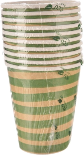 Bicchieri di carta Jungle verdi 250 ml (10 pz)