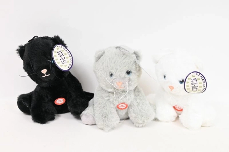 Gattino di peluche con suono 15 cm
