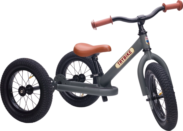Trybike bici senza pedali per bambini 2 in 1 (triciclo e balance bike) grigio opaco