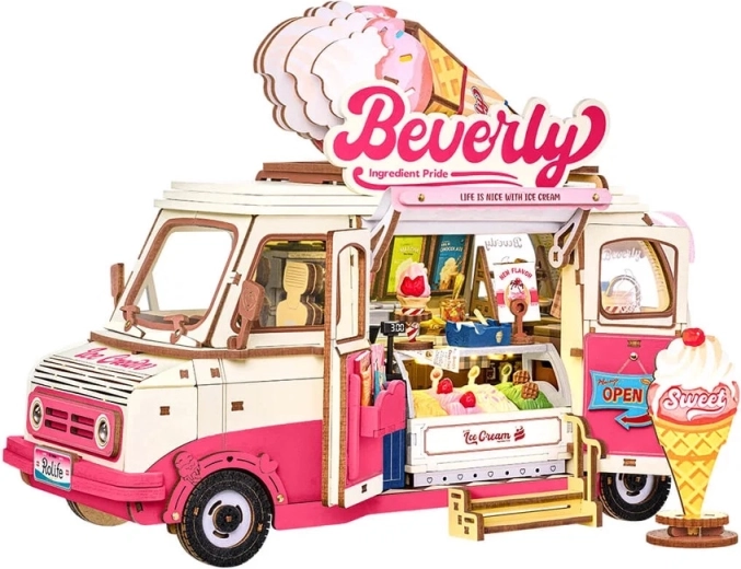 Robotime rolife puzzle 3D in legno Beverly Ice Cream Truck - 1 pezzo