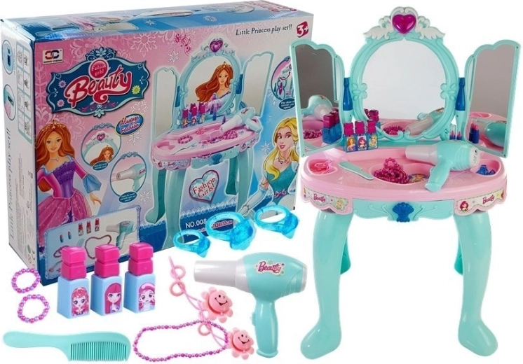 Toeletta da sogno per bambine con specchio illuminato