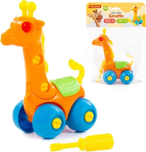 Giraffa avvitabile – giocattolo di montaggio su ruote per bambini