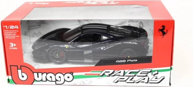 Bburago Ferrari 488 Pista blu con strisce argentate 1:24