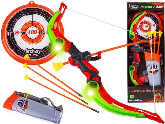 Set di tiro con l’arco per bambini con arco luminoso e bersaglio
