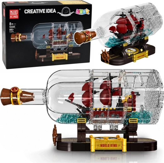 Mould King set di costruzioni veliero in bottiglia – modello decorativo da 885 pezzi