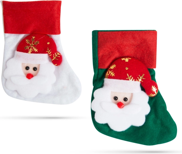 Decorazione natalizia per posate a forma di stivale di Babbo Natale, 2 pezzi