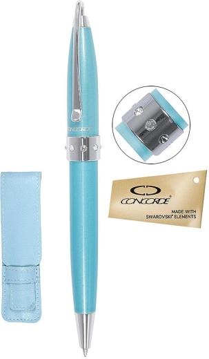 Penna a sfera CONCORDE Lady con cristalli Swarovski, blu