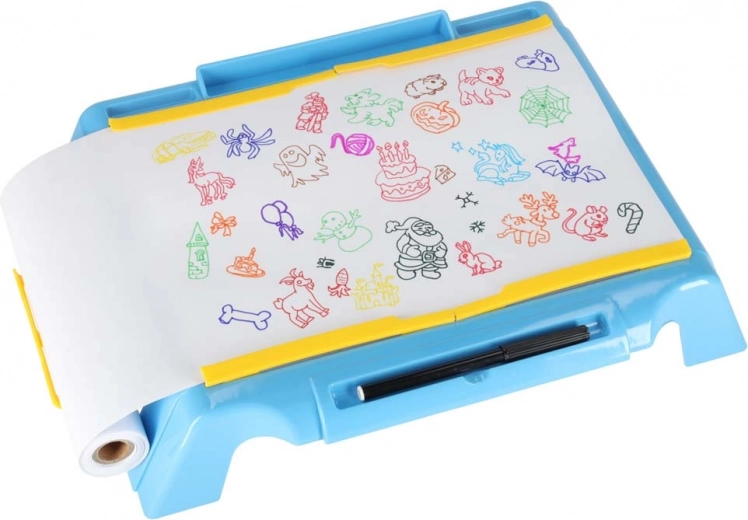 Tutto a portata di mano: vaschetta per pennarelli e rotolo di carta