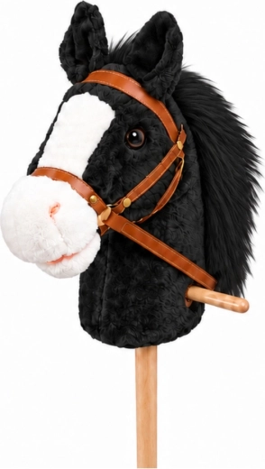 Testa in peluche con briglia e redini