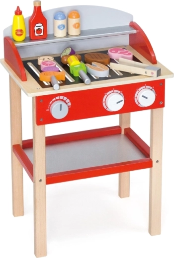 Grill da terra con struttura stabile e ripiano