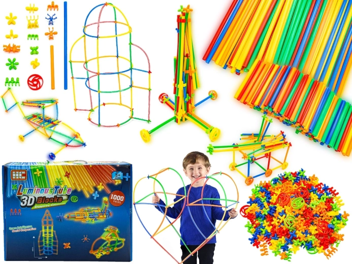 Cannucce da costruzione – set educativo che si illumina al buio (circa 1000 pezzi)