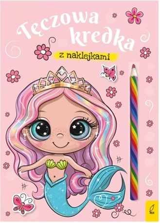 Libro da colorare Sirena con matita arcobaleno