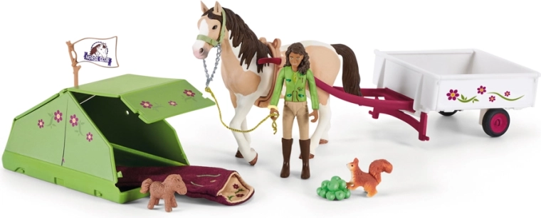 Schleich Horse Club Sarah con la sua cavalla Pinto da campeggio