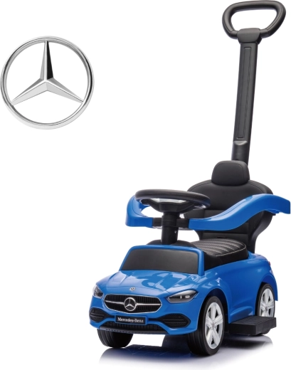 Milly Mally cavalcabile con maniglione di spinta Mercedes-Benz C-Class Deluxe blu