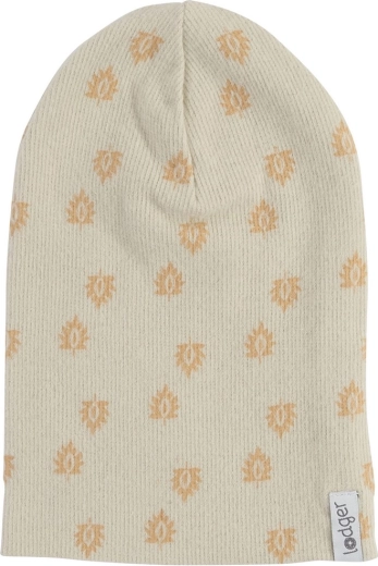 Cappello in cotone a coste Lodger Beanie Print Rib Birch (1–2 anni)
