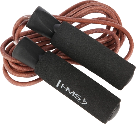 Corda per saltare in pelle HMS con cuscinetti e manici in foam